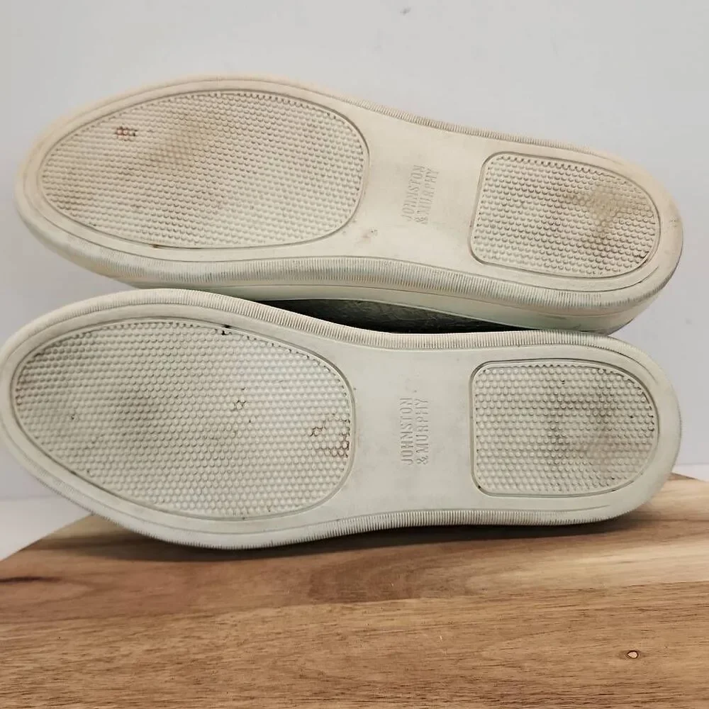 Womens Johnston & Murphy Emerson Lace-up Silver/White Crackle Leather Sneakers 8